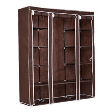 Load image into Gallery viewer, 70&quot; Portable Closet Storage Organizer Clothes Wardrobe-Brown
