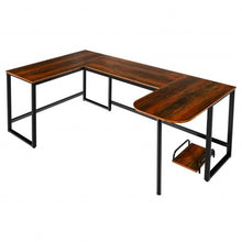 Load image into Gallery viewer, 79&quot; U-Shaped Computer Desk with CPU Stand for Home Office -Brown
