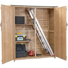 Load image into Gallery viewer, 64&quot; Wooden Storage Shed Outdoor Fir Wood Cabinet
