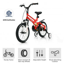 Load image into Gallery viewer, 16&quot; Kids Bike Toddlers Adjustable Freestyle Bicycle with Training Wheels-Red
