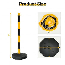 Load image into Gallery viewer, 6 Pack 34&quot; Traffic Delineator Poles with 5FT Chains and Fillable Base-Yellow
