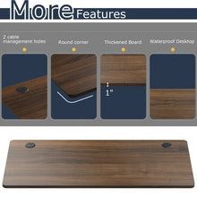 Load image into Gallery viewer, Universal Table Top for Office Relevance Desktop with 2 Cable Holes-Walnut
