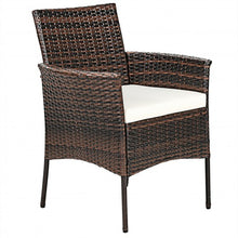 Load image into Gallery viewer, 2 Pieces Rattan Arm Dining Chair Cushioned Sofa Furniture Patio
