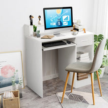 Load image into Gallery viewer, Modern Executive Desk Writing Table with 2-Tier Storage Shelves-White
