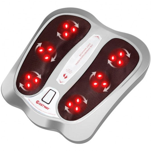 Shiatsu Heated Electric Kneading Foot and Back Massager-Silver