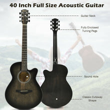 Load image into Gallery viewer, 40&quot; Full Size Cutaway Acoustic Guitar Starter Guitarra Bundle Kit -Black
