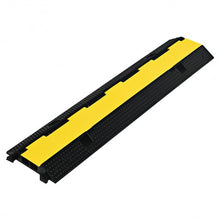 Load image into Gallery viewer, 2 Channel Rubber Floor Cable Protectors Traffic Speed Bump
