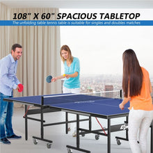 Load image into Gallery viewer, 9&#39; x 5&#39; Foldable Table Tennis Table with Quick Clamp Net and Post Set
