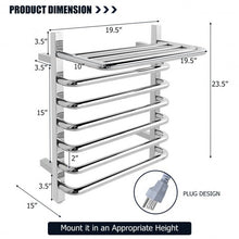 Load image into Gallery viewer, 6-Bar Wall Mounted Towel Warmer Stainless Steel Towel Rack
