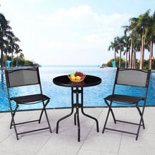 Load image into Gallery viewer, 3 pcs Outdoor Folding Bistro Table Chairs Set
