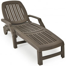 Load image into Gallery viewer, Adjustable Patio Sun Lounger with Weather Resistant Wheels-Coffee
