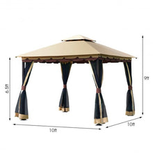 Load image into Gallery viewer, 2-Tier 10&#39; x 10&#39;  Patio Shelter Awning Steel Gazebo Canopy
