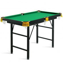 Load image into Gallery viewer, 47&quot; Folding Billiard Table Pool Game Table with Cues and Brush Chalk -Green
