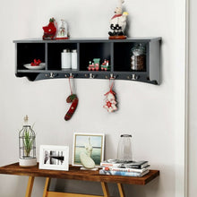 Load image into Gallery viewer, Hanging Entryway Shelf Coat Rack Wall Mounted Storage Cabinets-Black
