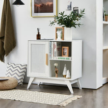 Load image into Gallery viewer, Storage Cabinet Free Standing with Adjustable Shelves Weaved Door-White
