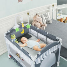 Load image into Gallery viewer, Portable Baby Playpen Crib Cradle with Carring Bag-Gray
