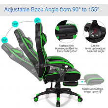 Load image into Gallery viewer, Adjustable Gaming Chair with Footrest for Home Office-Green
