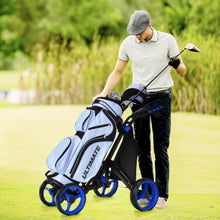 Load image into Gallery viewer, Lightweight Foldable Collapsible 4 Wheels Golf Push Cart-Blue
