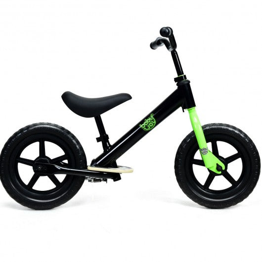 12” Kids No Pedal Balance Bike with Adjustable Seat-Black