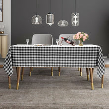 Load image into Gallery viewer, 10 Pcs 60&quot; x 102&quot; Rectangular Polyester Checker Kitchen Tablecloth-Black
