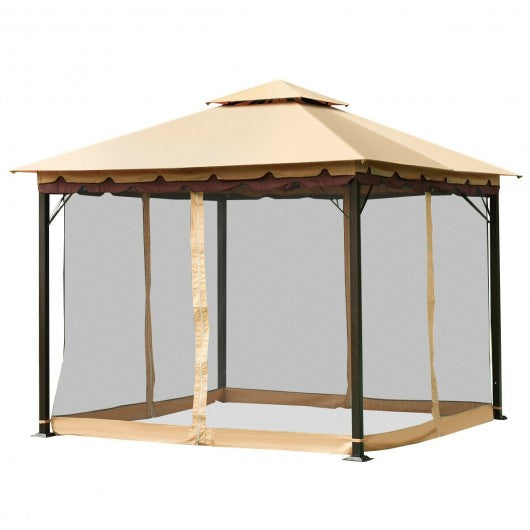 2-Tier 10' x 10'  Patio Shelter Awning Steel Gazebo Canopy