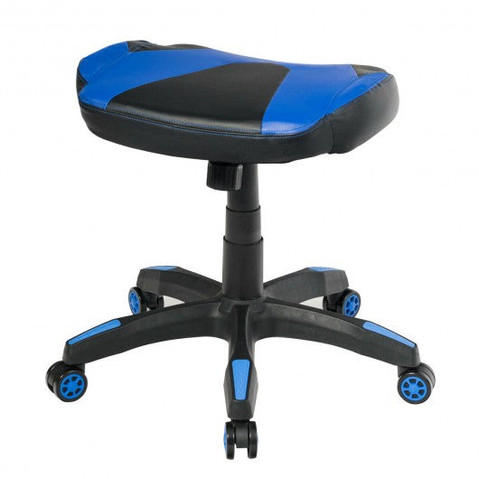 Multi-Use Footrest Swivel Height Adjustable Gaming Ottoman Footstool Chair-Blue