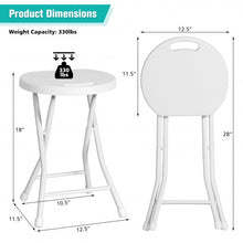 Load image into Gallery viewer, Set of 4 18&quot; Collapsible Round Stools with Handle
