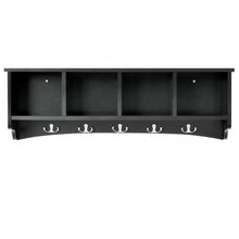 Load image into Gallery viewer, Hanging Entryway Shelf Coat Rack Wall Mounted Storage Cabinets-Black
