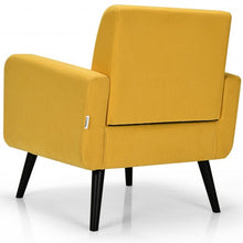 Load image into Gallery viewer, Modern Upholstered Comfy Accent Chair Single Sofa with Rubber Wood Legs-Yellow
