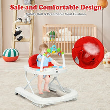 Load image into Gallery viewer, 2-in-1 Foldable Baby Walker with Adjustable Heights-Red
