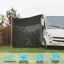 Load image into Gallery viewer, 9&#39; x 7&#39; RV Awning Side Mesh Screen Sunshade with Complete Kits
