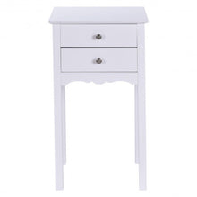 Load image into Gallery viewer, Side Table End Accent Table w/ 2 Drawers-White
