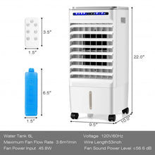 Load image into Gallery viewer, 3-in-1 Evaporative Portable Air Cooler with 3 Modes include Remote Control-White
