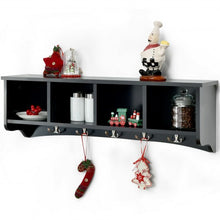 Load image into Gallery viewer, Hanging Entryway Shelf Coat Rack Wall Mounted Storage Cabinets-Black
