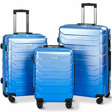 Load image into Gallery viewer, 3 pcs Spinner Expandable Suitcase With TSA Lock-Blue
