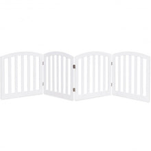 Load image into Gallery viewer, 24&quot; Configurable Folding Free Standing 4 Panel Wood Pet Fence-White
