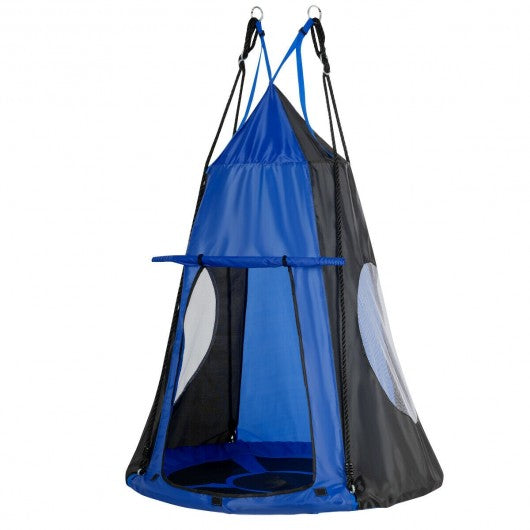 Kids Hanging Chair Swing Tent Set-Blue