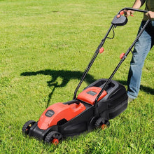 Load image into Gallery viewer, 14&quot; Electric Push Lawn Corded Mower with Grass Bag-Red
