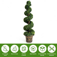 Load image into Gallery viewer, 2-Set 4&#39; Artificial  D�cor Green Boxwood Spiral Tree
