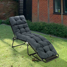 Load image into Gallery viewer, 73&quot; Lounge Chaise Cushion Padded Recliner for Indoor and Outdoor-Gray
