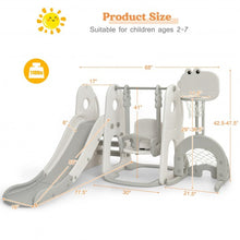 Load image into Gallery viewer, 6 in 1 Toddler Slide and Swing Set with Ball Games-White
