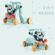 Load image into Gallery viewer, 2-in-1 Baby Walker with Activity Center -Blue
