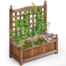 Load image into Gallery viewer, Solid Wood Planter Box with Trellis Weather-resistant Outdoor
