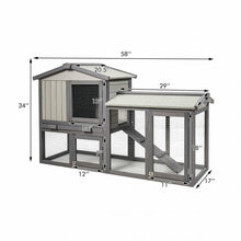 Load image into Gallery viewer, 58&quot; Weatherproof Wooden Rabbit Hutch-Gray
