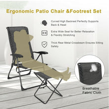 Load image into Gallery viewer, 4 Pieches Patio Adjustable Back Folding Dining Chair Ottoman Set-Gray
