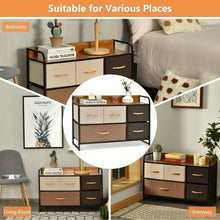 Load image into Gallery viewer, 5-Drawer Dresser Storage Tower with Fold-able Fabric Drawers
