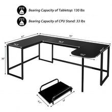 Load image into Gallery viewer, 79&quot; U-Shaped Computer Desk with CPU Stand for Home Office -Black
