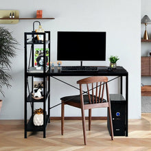 Load image into Gallery viewer, 47.5&quot; Writing Study Computer Desk with 4-Tier Shelves-Black
