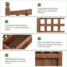 Load image into Gallery viewer, Solid Wood Planter Box with Trellis Weather-resistant Outdoor
