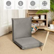 Load image into Gallery viewer, Adjustable 6 position Folding Lazy Man Sofa Chair Floor Chair-Gray
